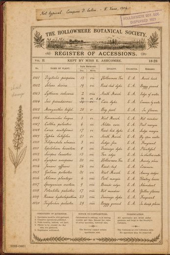Ledger page ruled in columns with handwritten entries