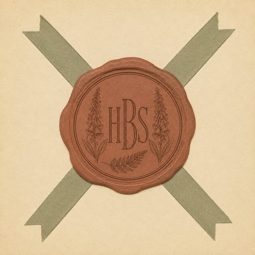 Wax seal with ribbon on a folded letter flap